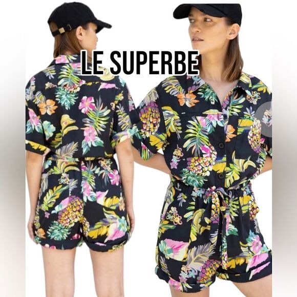 Le Superbe Tropical Print Romper - Picture 1 of 10
